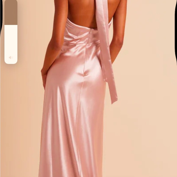 Birdy Grey Monica Dress-Shiny Satin Rose Gold size Large - Picture 3 of 5